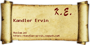 Kandler Ervin névjegykártya